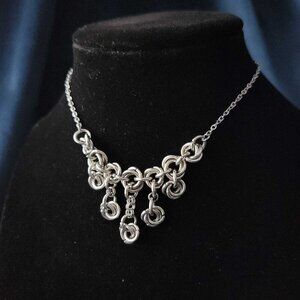 Goth romantic Mobius Rose chandelier choker necklace ✦ handmade chainmaille ✦